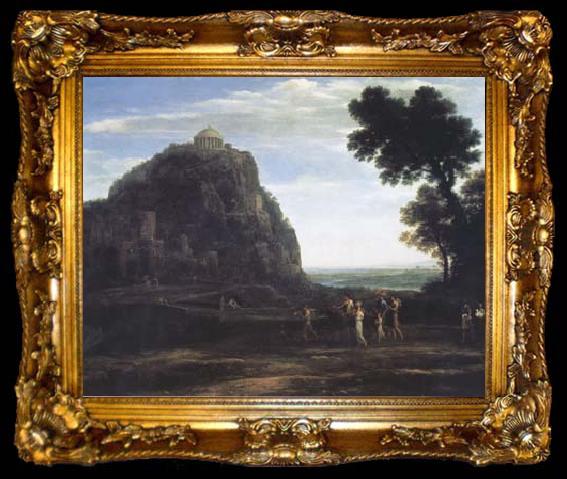 framed  Claude Lorrain View of Delphi with a Procession (mk17), ta009-2